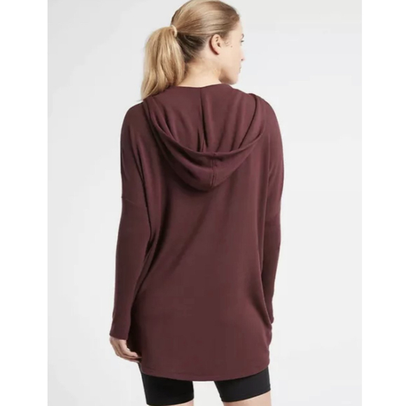ATHLETA Purana Wrap Burgundy Sweatshirt - Picture 2 of 8